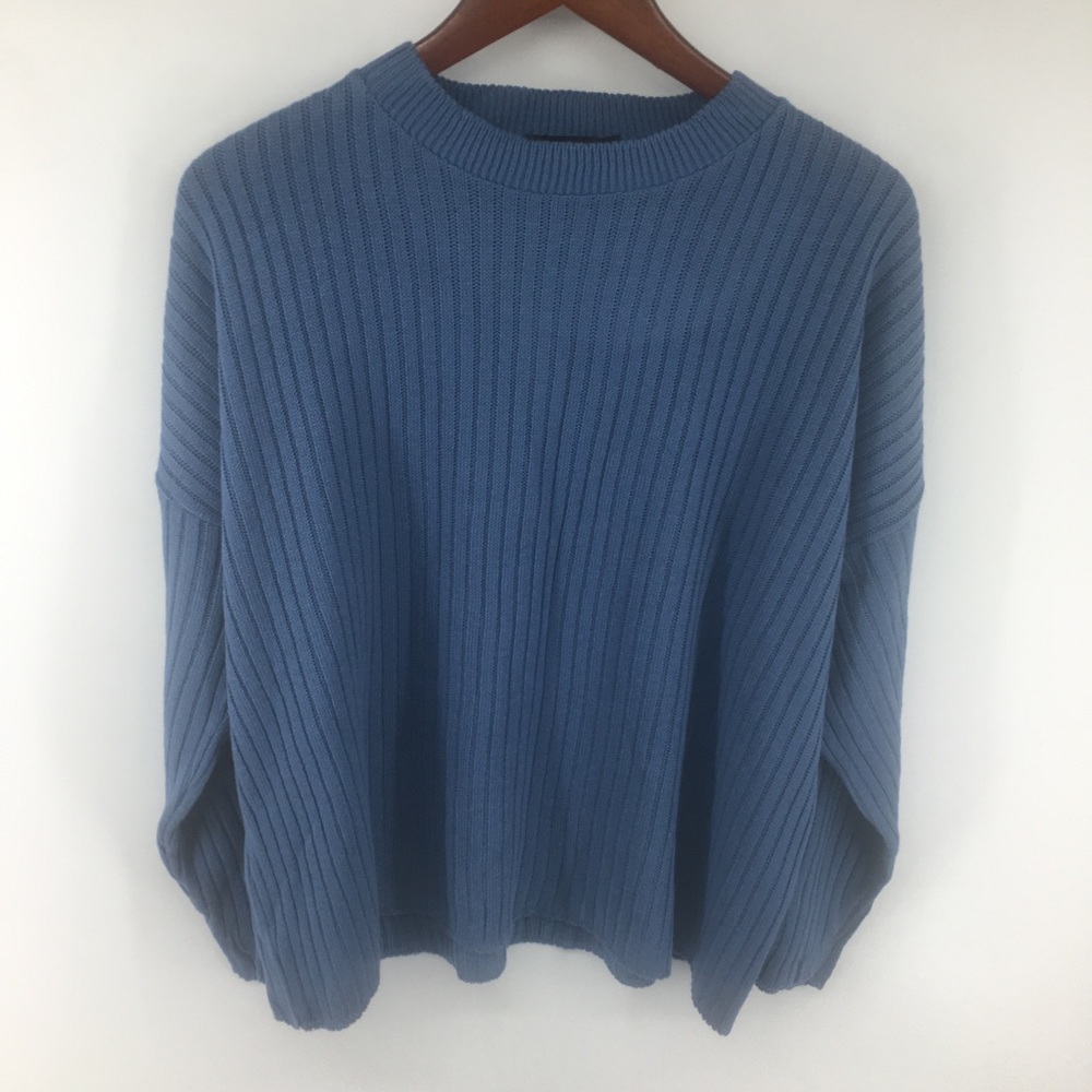 Nasty Gal Boxy Lightweight Blue/Gray Sweater NWT